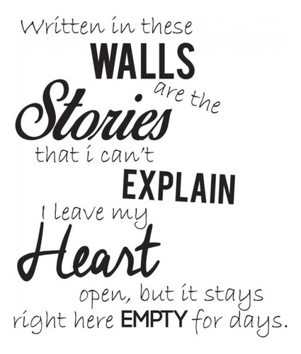 One Direction Story Of My Life Vinilo Decorativo Ws-40907