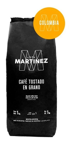 Cafe Martinez En Grano Tostado Colombia 1kg Colombiano