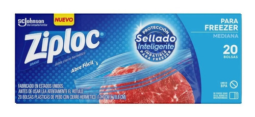 Ziploc Para Freezer Medianas X 20 Unidades