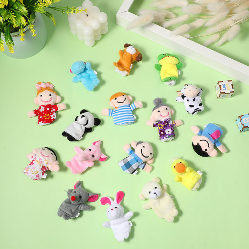 Juego De Títeres De Peluche, 16 Piezas, Animales, Miembros D