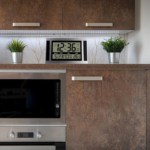 Reloj Digital De Pared Lcd Con Calendario De Temperatura Con