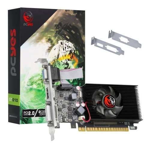 Placa De Vídeo 2gb Ddr3 64bits Pcyes Nvidia Gt610 Lowprofile