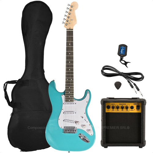 Combo Guitarra Electrica Rock + Amplificador 15w Accesorios