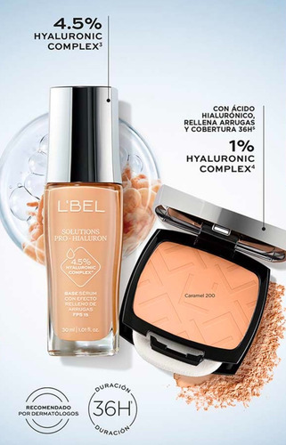 L'bel - Set Pro Hialuron Base De Maquillaje + Polvo Base Avellana 270c - Polvo Avellana 200