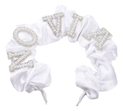 Vincha Diadema Para Novia Ideal Despedida Soltera Cotillon Color Blanco