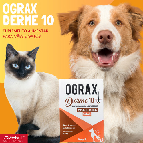 Ograx Derme 10 Suplemento Alimentar C/ 60 Caps Cães E Gatos
