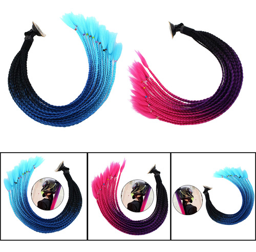 2 Pcs 55cm Capacete De Cabelo Pigtail Gradient Rabo De