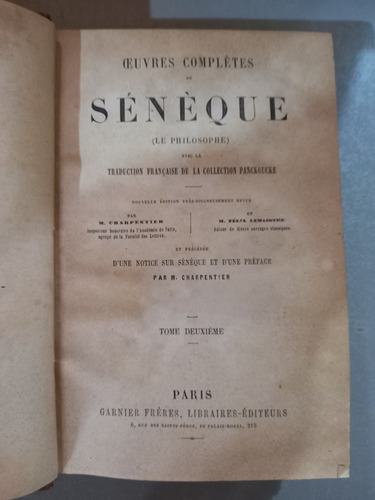 Oeuvres Completes De Séneque 2 - Seneca - Frances