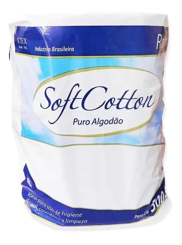 Atacado C/8 Algodão Hidrófilo Soft Cotton 500gr ( 8 Rolos )