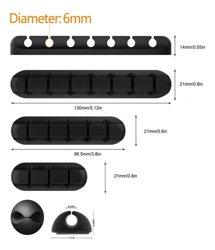 9 Clips Duraderos Para Cable,clips Organizador De Cables,