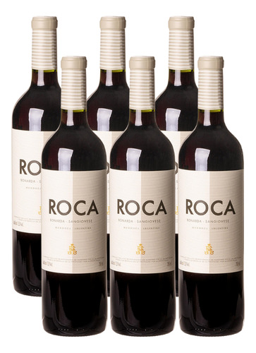 Vinho Roca Bonarda - Sangiovese Tinto 750 Ml - Kit 06 Un