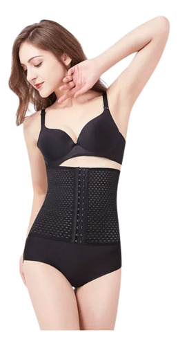 Faja Reductora Modeladora De Abdomen Y Cintura 3 Ajustes Negro 3xg