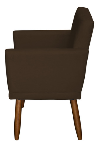 Kit 4 Poltronas Decorativas Reforçadas Para Sala De Recepção Cor Marrom Desenho Do Tecido Suede Liso