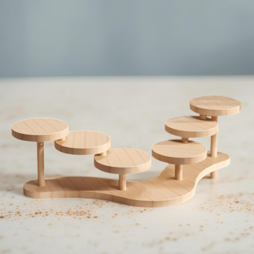 Soporte De Madera Para Cupcakes De Diseño Único Doble Cara