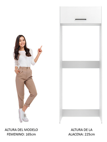 Mueble Para Refrigerador Madesa Agata 1 Puerta Basculante B Color Blanco
