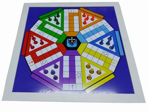 Ludo Gigante Para 6 Seis Jogadores Tam 50x50 Centímetros