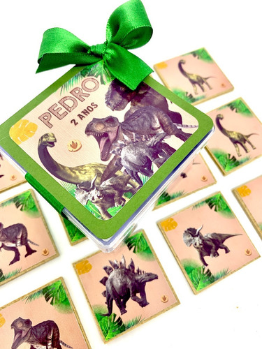 Lembrancinha Personalizada Jogo Memória Dinossauros 10un