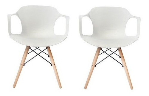Sillón De Comedor Moderno Silla Eames Jim Apoyabrazos Pack 2