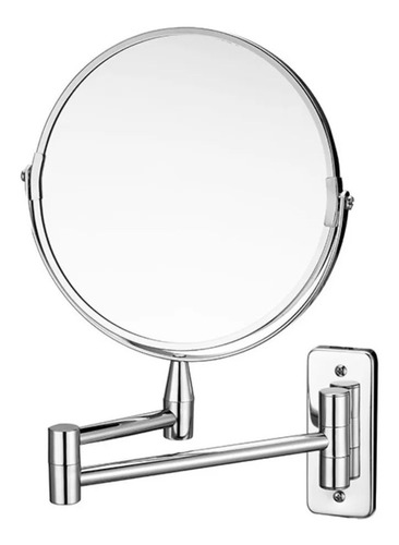 Imagen 1 de 7 de Espejo De Baño Con Aumento Cromado Articulado Giratorio