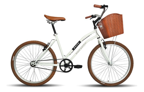 Bicicleta Urbana Dama Boho Rodada 24 Color Blanco