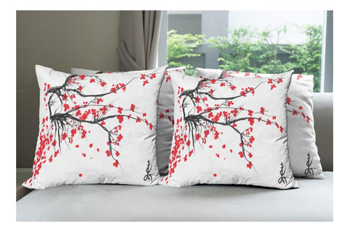 Ambesonne Nature Throw Cushion Cushion Case Pack Of 4, Sakur