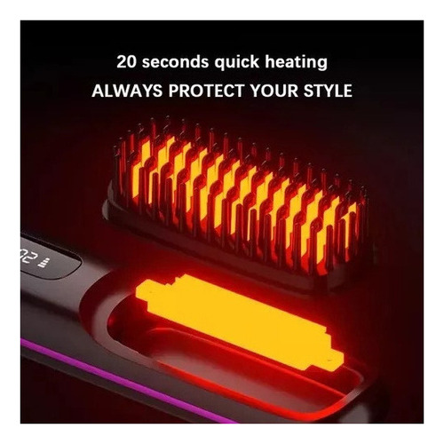 Wa Para Escova De Cabelo Pente Sem Fio Fast Heating Usb