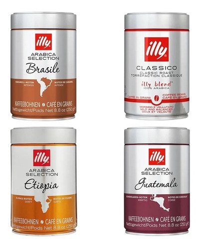 Cafe Illy En Grano Blend Clasico Lata X 250g Origen Italia