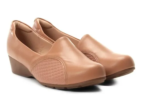Scarpin couro modare salto baixo anabela joanete sale