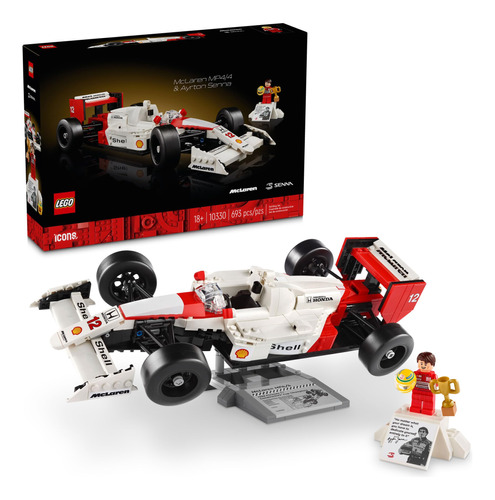Lego Icons Mclaren Mp4/4 Y Ayrton Senna Modelo De Auto Para 
