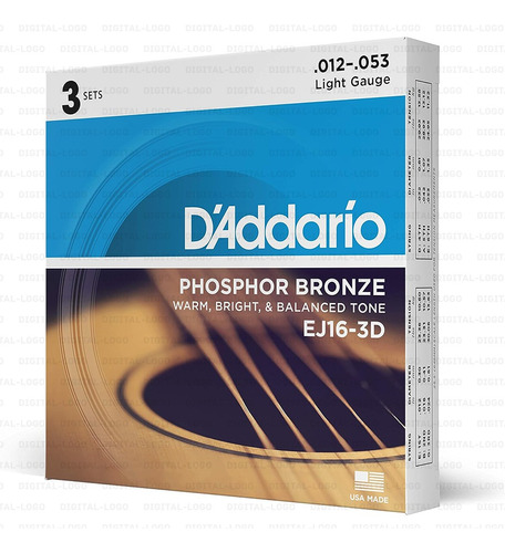 Cuerdas Guitarra Acústica De Bronce D'addario (1 Set De 6)