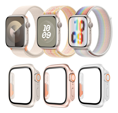 3 Correa Y Funda Para Apple Watch Iwatch Se Series 9 8 7 6 5