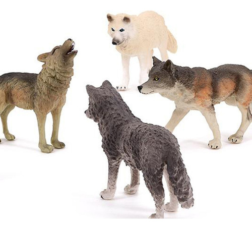 6pcs Lobo Figura Animal Selvagem Modelo Brinquedo Para Menin