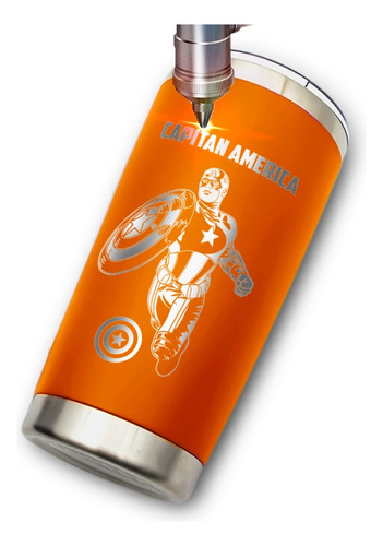 Termo Yite Naranja 500 Ml Diseño Capitán América