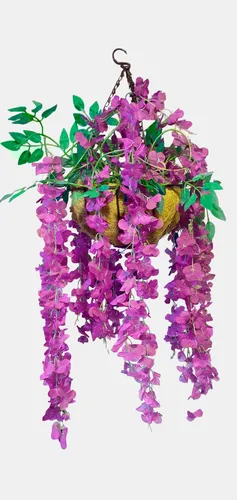 Jardin Artificial Planta Colgante Glicina Maceta Coco 20cm