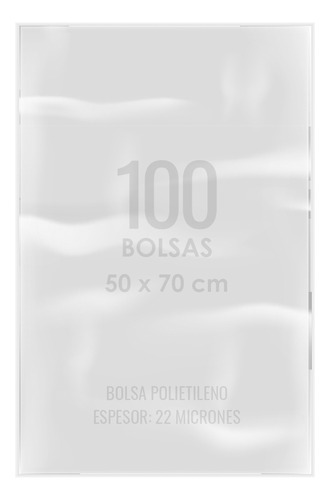 100 Bolsas Transparente Plastica Sin Adhesivo 50 X 70 Cm