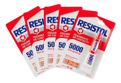 Pegamento Contacto Resistol 5000 21ml En Tubo 20pzs