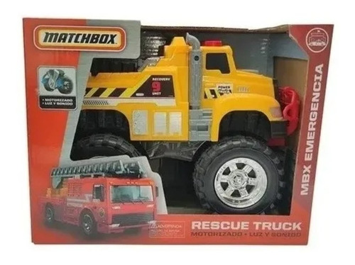 Camión Rescue Truck Motorizado Matchbox Con Luz Y Sonido