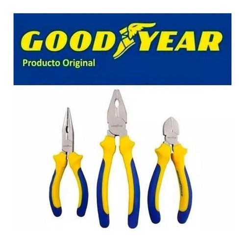 Kit Set 3 Pinzas Alicate Good Year Acero Carbono Reforzada