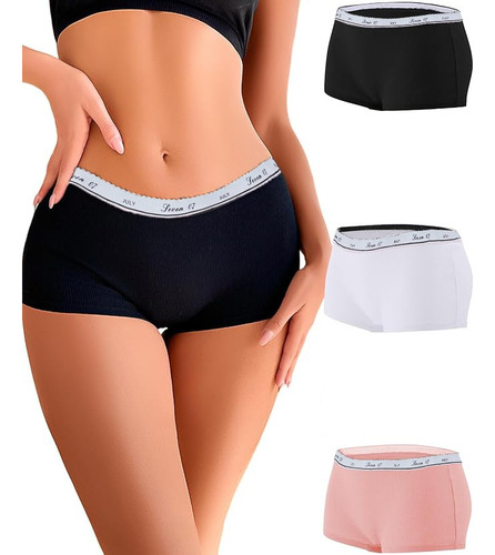 3pc Boxer Mujer Paquete Calzon Cachetero Calzon Dama Algodon