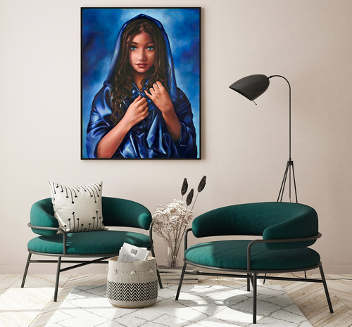  Religioso Virgen Akiane Kamarik C/marco Flotante 70x55