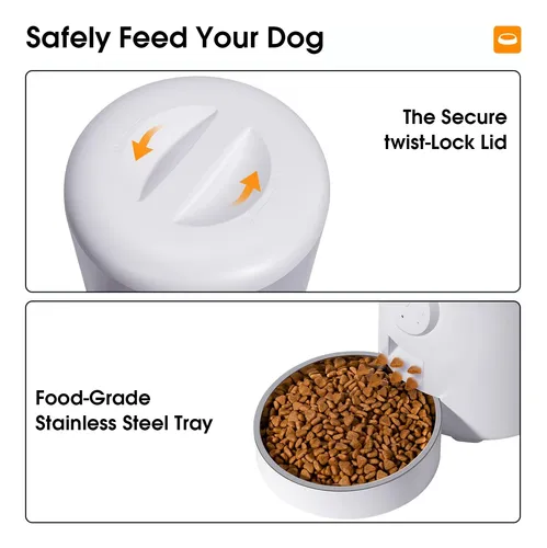 Wopet Automatic Cat Feeder, 4l Wifi Pet Food Dispenser For C White