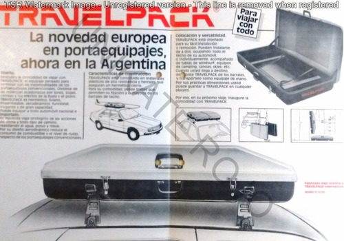 Antiguo Folleto Travelpack Portaequipaje Techo Auto Años 80