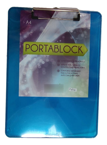 Portablock Carta/a4 Acrilico Martiz- Aprieta Papel Metalico