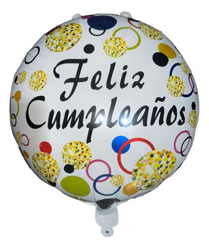 90 Globos Feliz Cumpleaños Metálicos Para Gas Helio