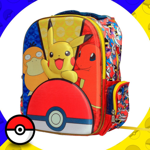Imagen 4 de 6 de Mochila Pokemon Pikachu Caricatura Anime Escolar Original