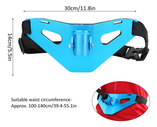 Cinturón De Pesca Ajustable Acolchado Soporte Caña Azul