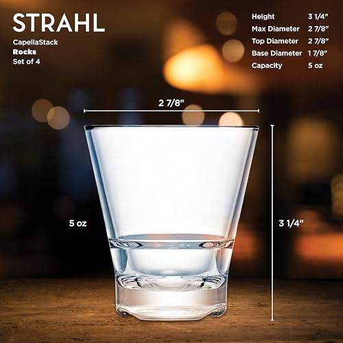 Strahl 71005 Capellastack Vaso De 5 Oz Para Rocas, Juego De