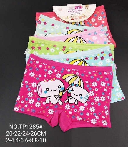 Imagen 6 de 6 de Pack 12 Pantaletas Algodón Niña Calzón Talla 2-10