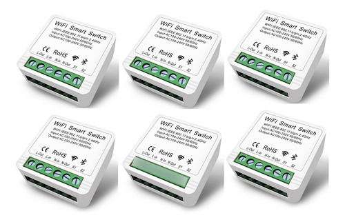 Smart Switch Mini Interruptor Inteligente Wifi 16a Kit 6 Pçs