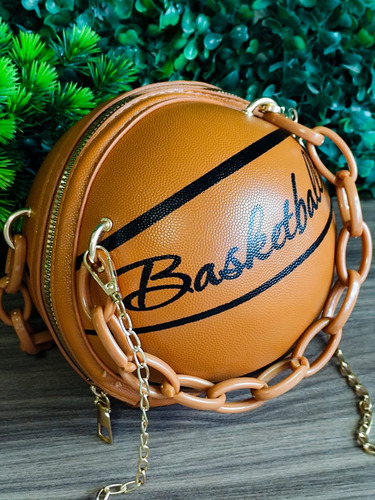 Bolsa Bandolera Basketball Balón Miel Liso Níquel Miel